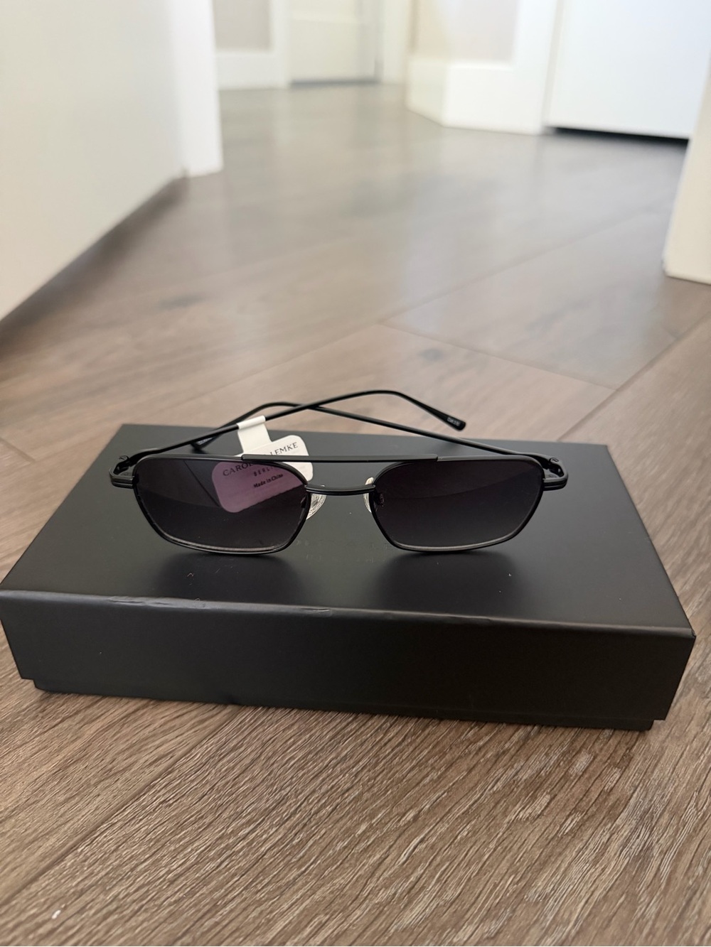 Men’s Carolina Lemke Black Rectangular Sunglasses men’s shades  new